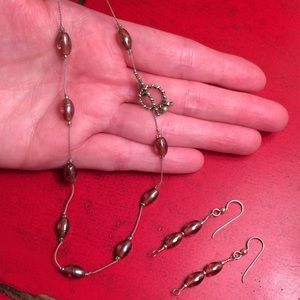 Hand Made Glass Bead Choker and Earrings Set